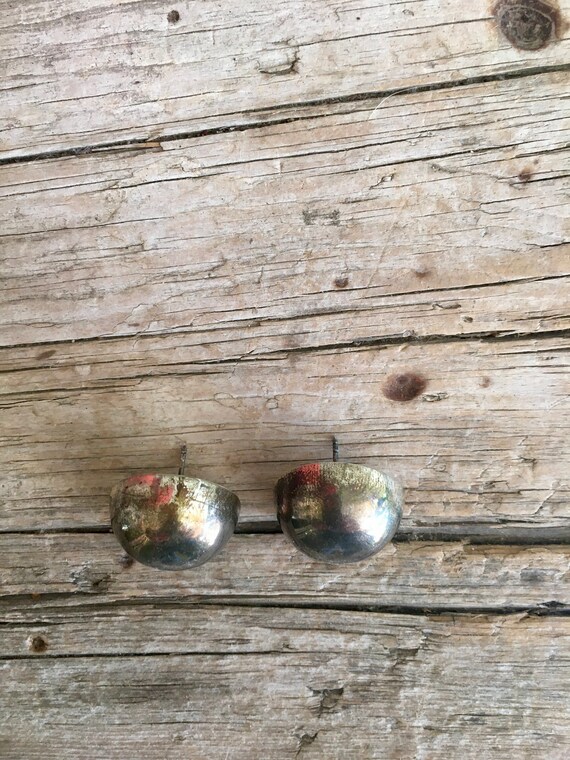 Sterling Silver Earrings / Dome / Studs / Pierced… - image 6