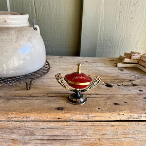 Judaic Spice Server / Spice Tower / Besamin Box / Jewish Shabbat / Made in Israel / Footed / Little Tongs / Brass / Lidded