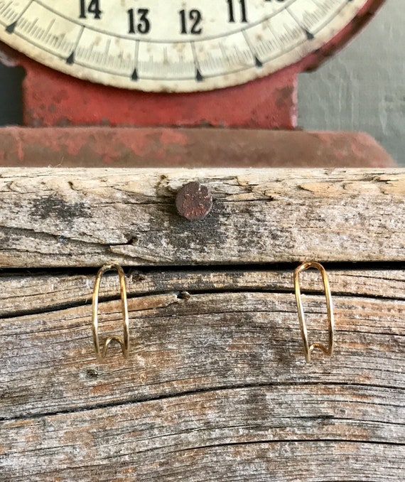 24K Over Sterling Silver / Half Hoops / Gold Hoop Earrings / Open Hoops / Small Hoops / Delicate / Tapered / Elegant
