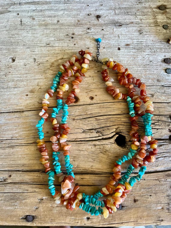 Sterling Silver / Turquoise Gemstone / Carnelian … - image 5