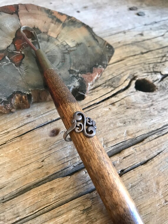 Sterling Silver / Ring / Scrolls / Adjustable / O… - image 6