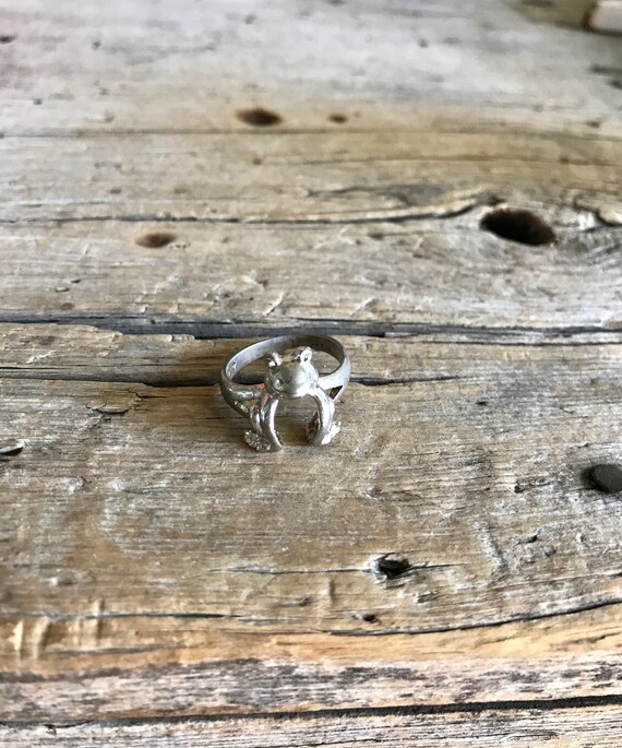 Sterling Silver / Frog Ring / Open Work / Split S… - image 1