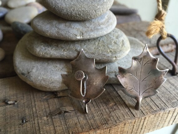 Sterling Silver Earrings / Stuart Nye /  Maple Le… - image 5