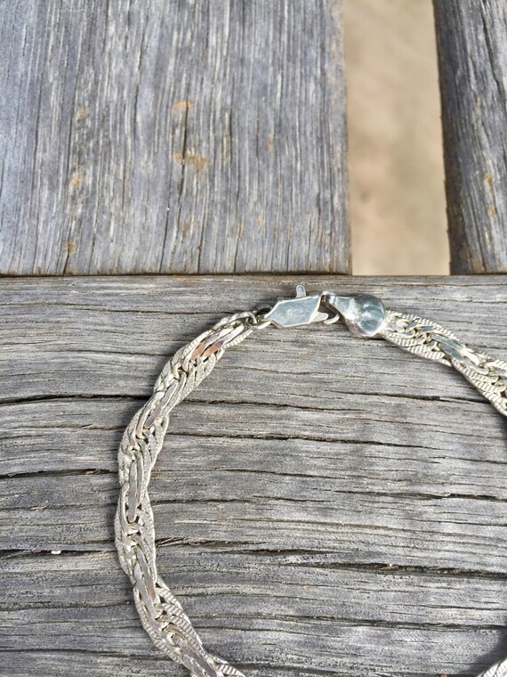 Sterling Silver Bracelet / Hammered / Textured / … - image 4