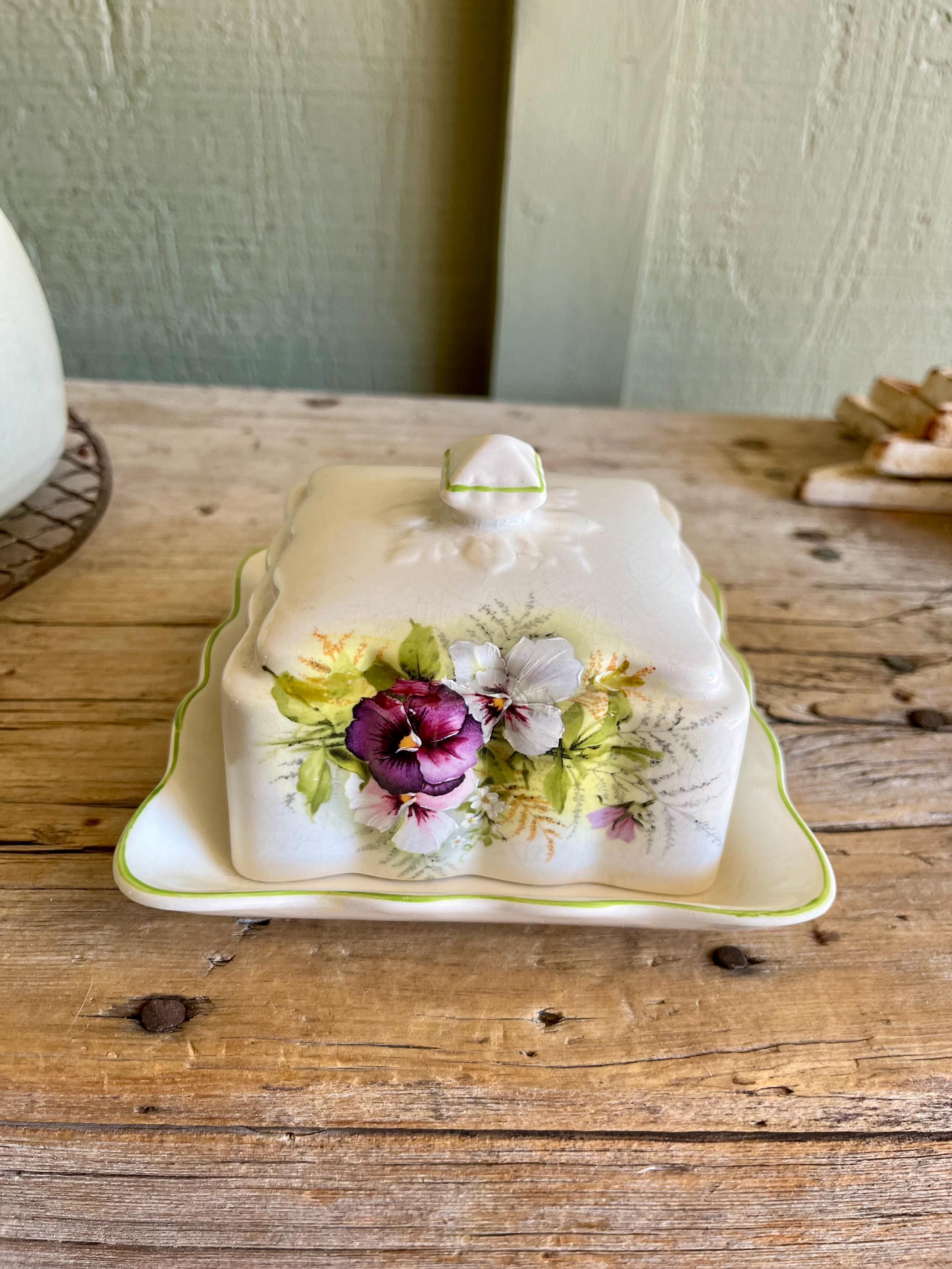 Plat plateau à fromage en gré peint vintage collector