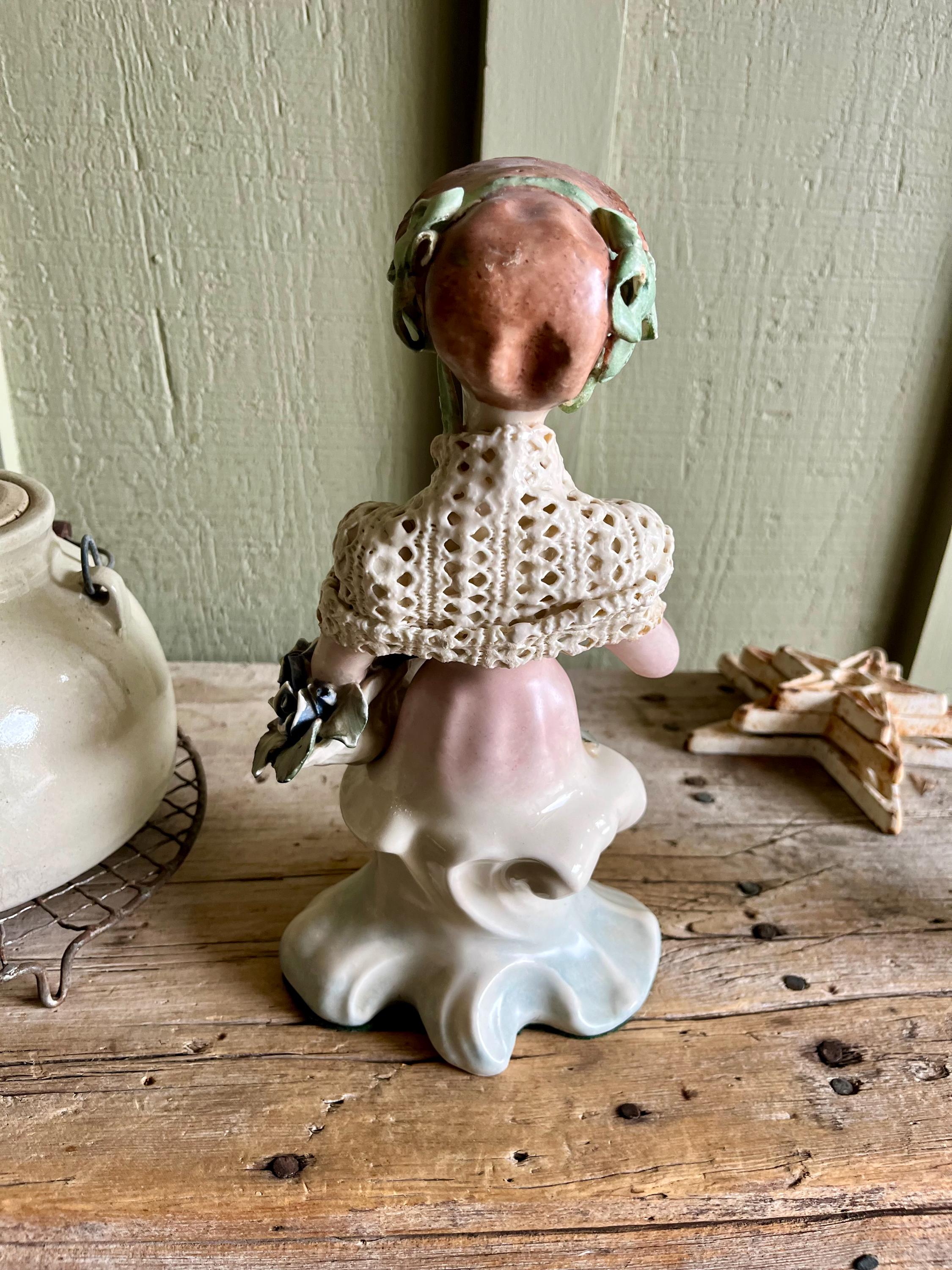Cordey China Figurine / Victorian Style / Porcelain Half Lady