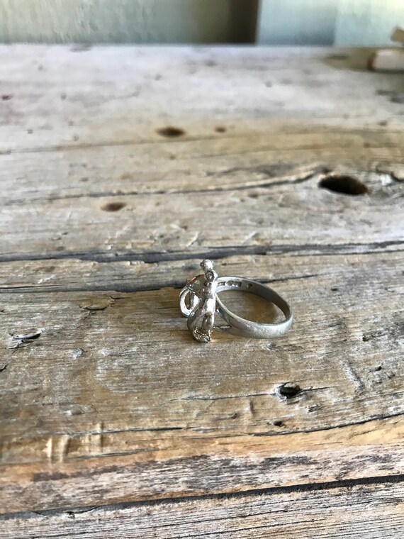 Sterling Silver / Frog Ring / Open Work / Split S… - image 3