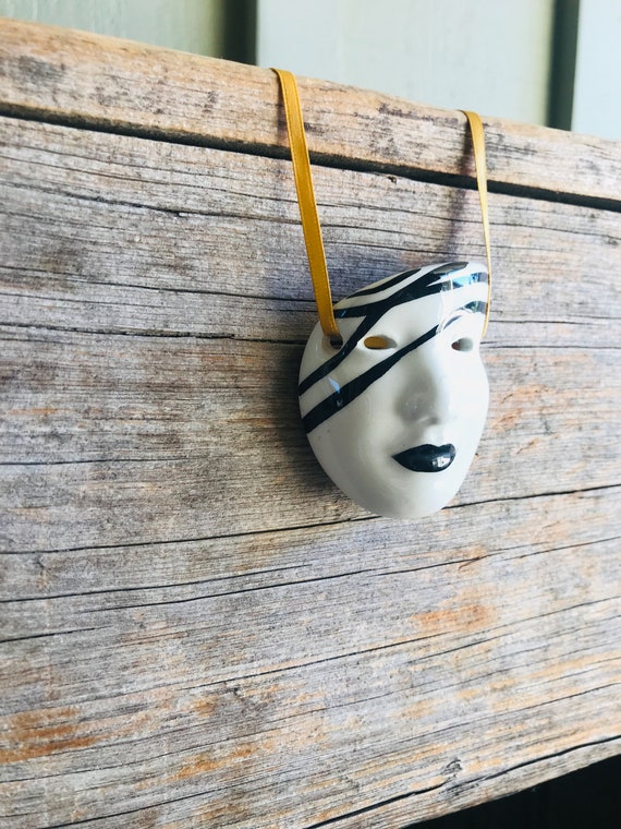 Ceramic Face Mask / Ceramic Pendant / Large Pendant /… Gem