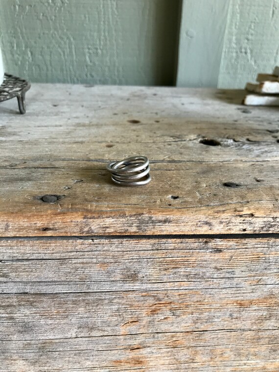 Sterling Silver / Interlocking Ring / 3 Bands / O… - image 4