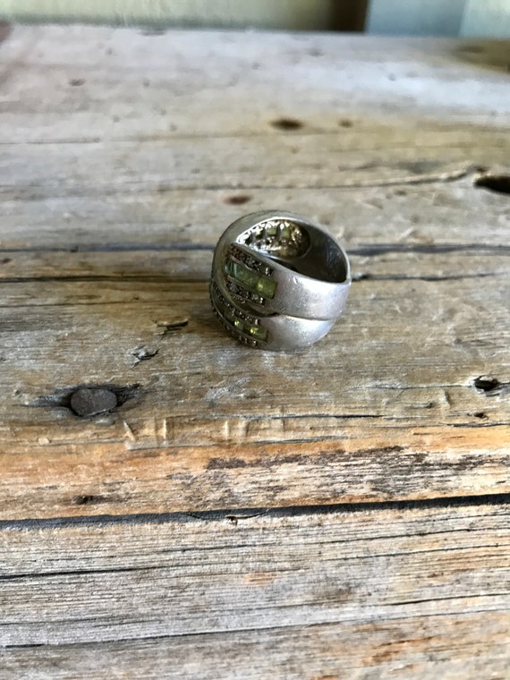 Sterling Silver / Tiny Diamonds / Peridot Stones … - image 4