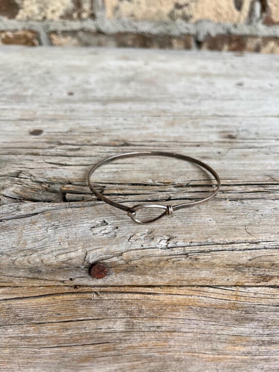 Sterling Silver / Bangle Bracelet / Hinge / Hook … - image 1