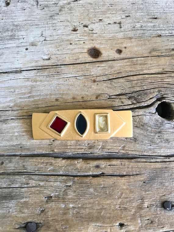 Monet / Gold Tone / Rectangle Brooch / Directives 