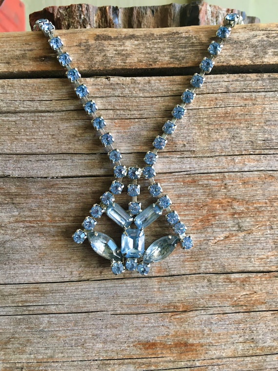 So Sorority - Blue Rhinestone Necklace