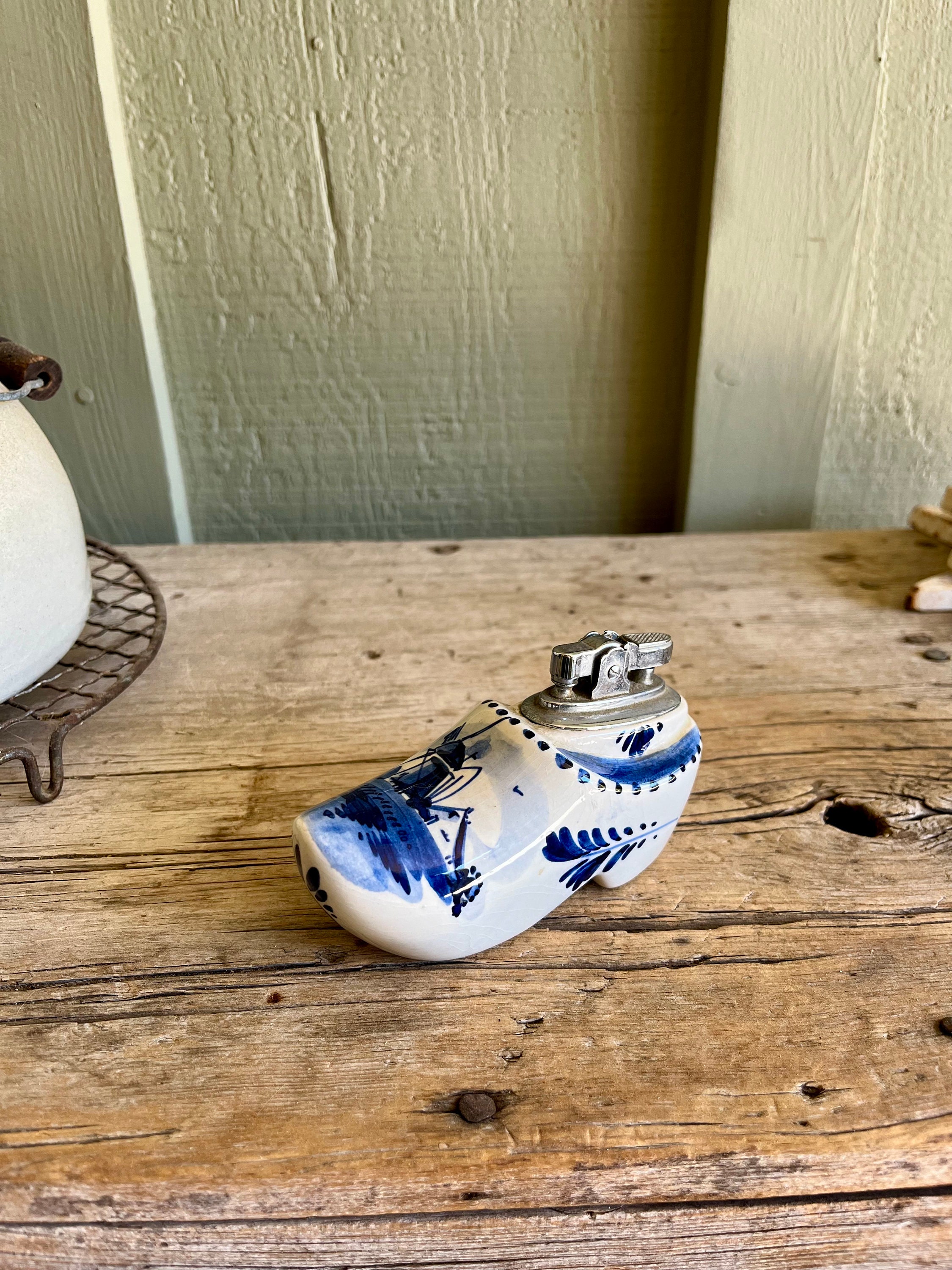 Porcelain Shoe / Delft Clog / Blue and White / Table Lighter
