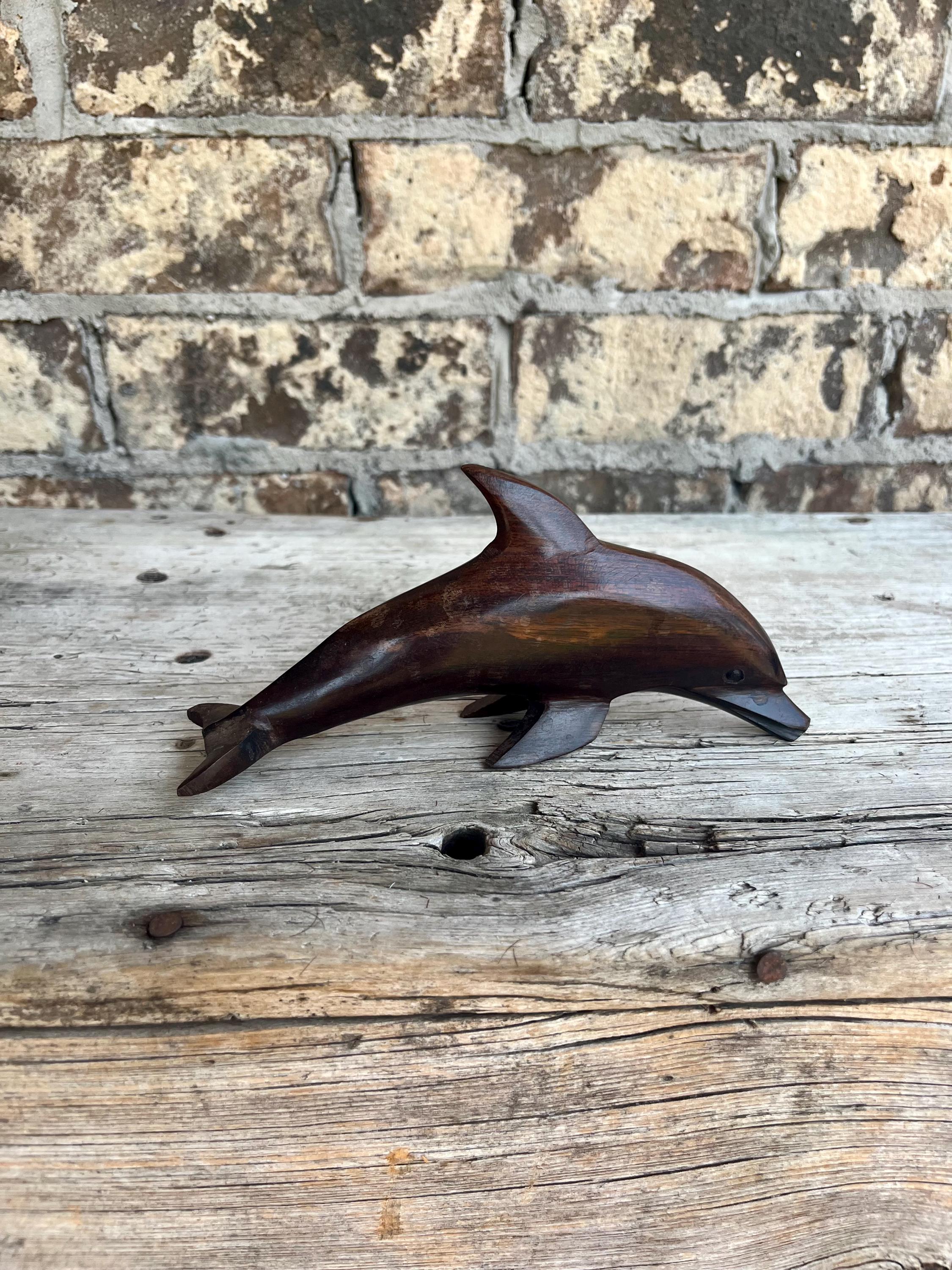 Ironwood Dolphin / Hand Carved / Brown Wood / 7 Inch / Made in