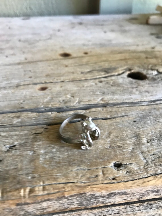 Sterling Silver / Frog Ring / Open Work / Split S… - image 2