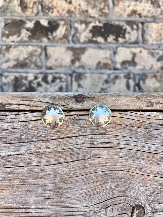 Sterling Silver / Stud Earrings / Native American… - image 1