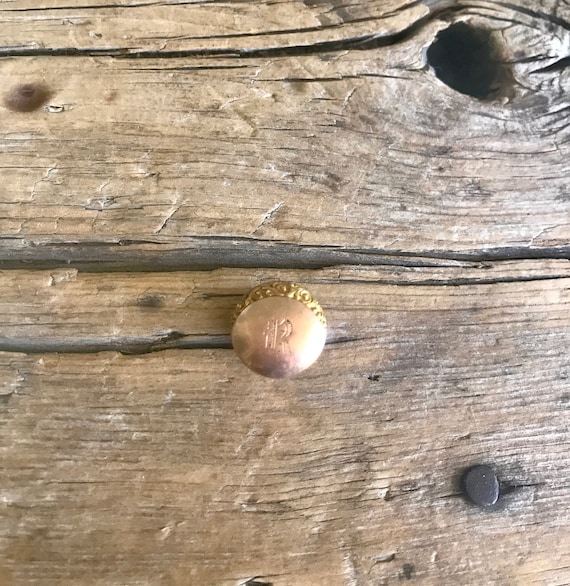 Rose Gold / Button Cufflink / Circular / Scroll W… - image 1