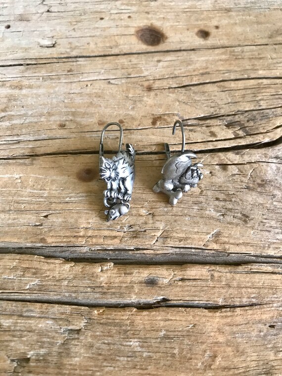 J. Jonette / Dangle Earrings / Silver Tone / Dog … - image 4