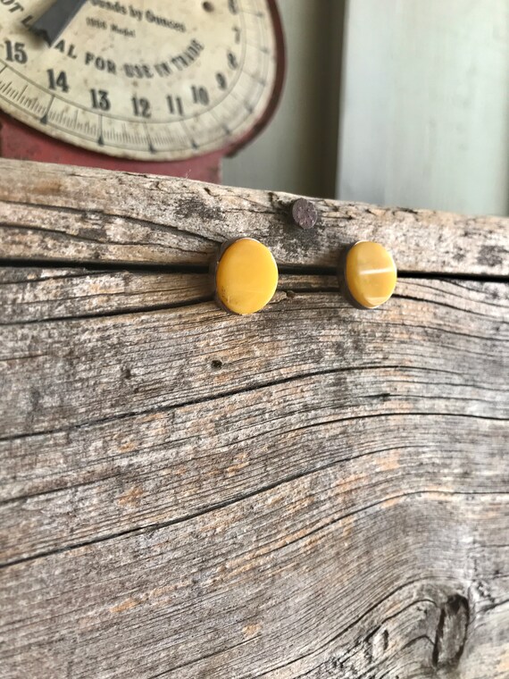 Sterling Silver / Yellow Bakelite / Butterscotch … - image 2