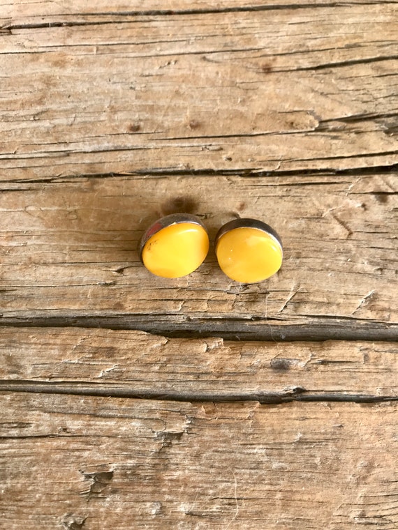 Sterling Silver / Yellow Bakelite / Butterscotch … - image 6