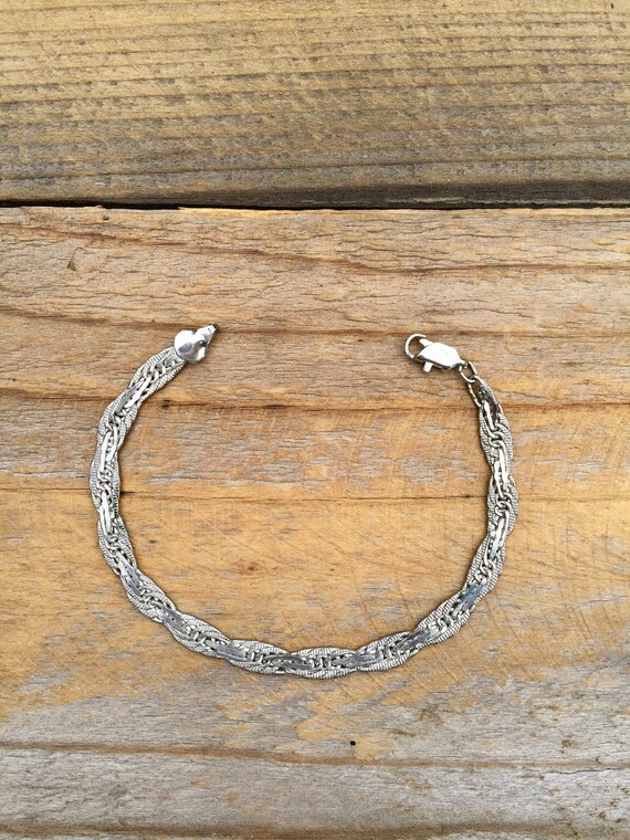 Sterling Silver Bracelet / Hammered / Textured / … - image 7