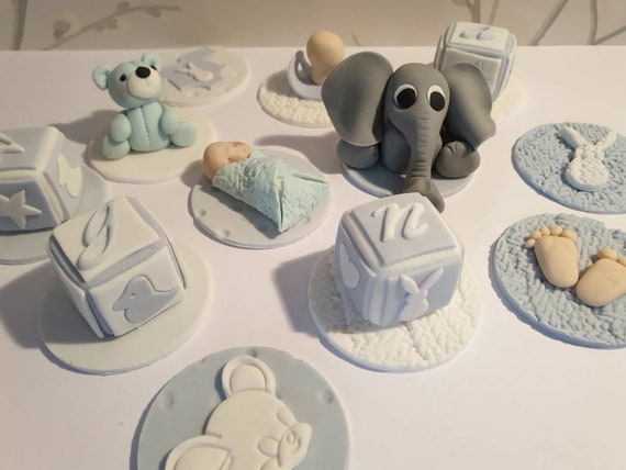 baby boy themed cupcakes