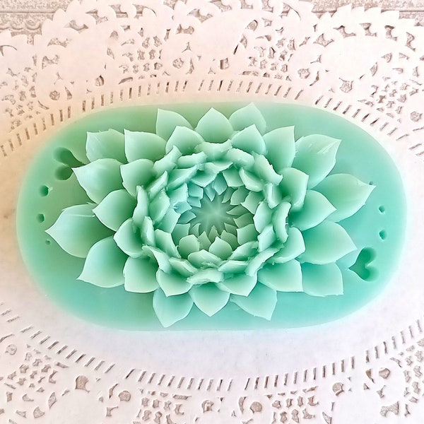 Turquoise hand carved lotus soap, glycerin decorative flower soap, Thai floral bar soap exotic scented carved soap, Christmas housewarm gift