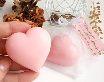Heart shaped soaps, mini soap hearts, pink wedding shower, heart soaps in bulk, personalize favors, custom guest gifts, bride party gifts