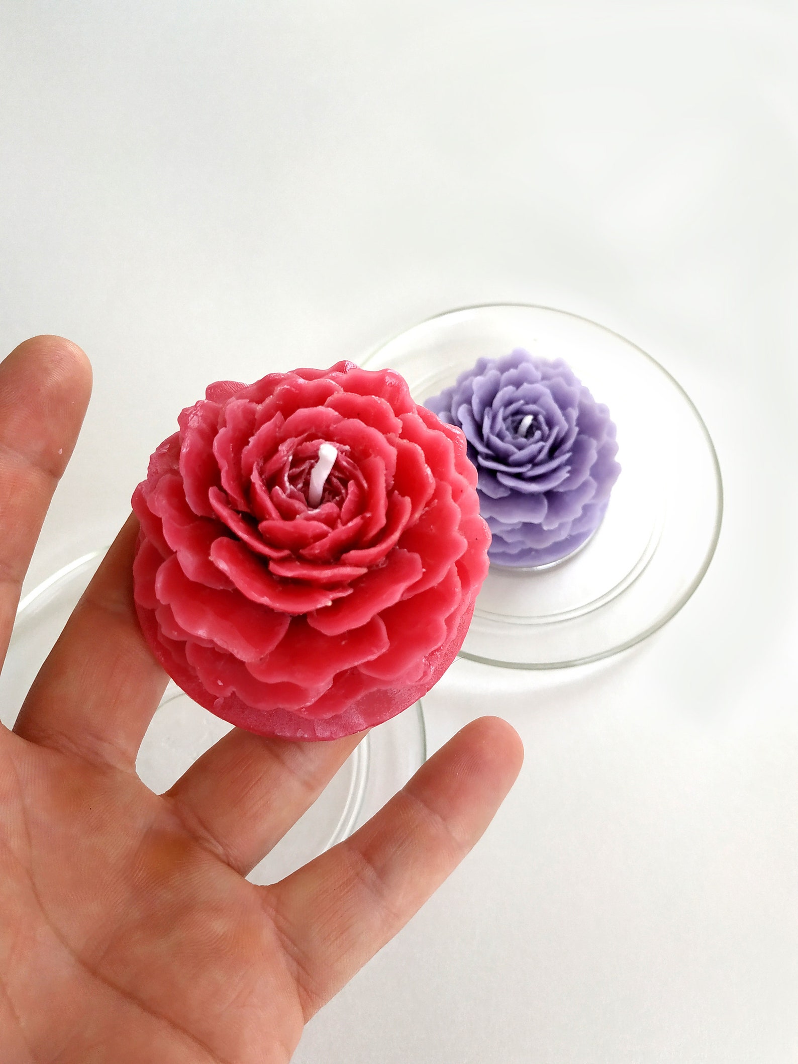2 Rose Carving Candles Rose Shaped Candles Set Rose Candles Etsy UK
