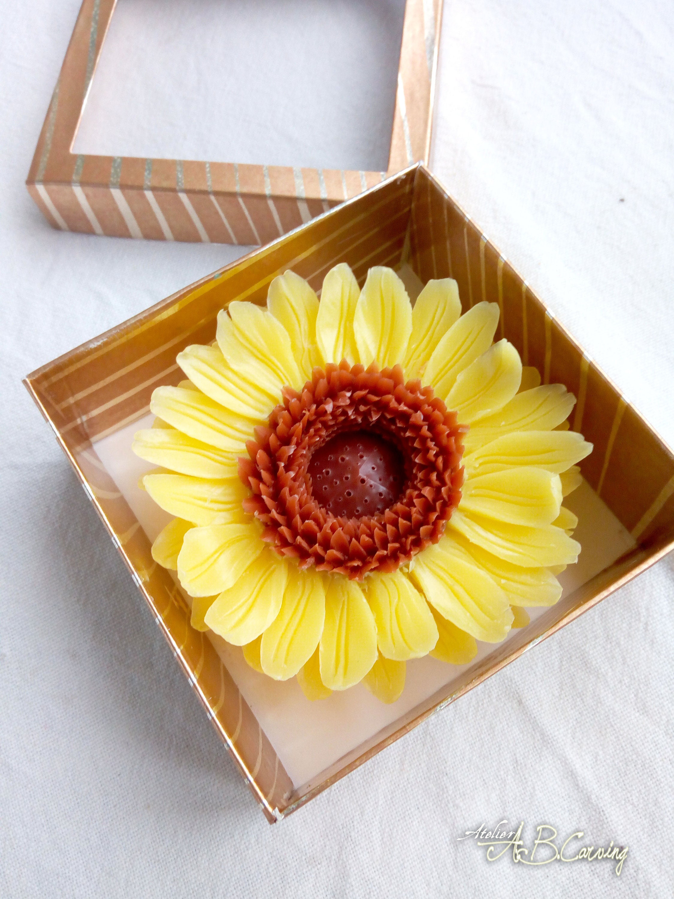 Sunflower Carving Soap Soap Carved Flower Sunflower Soap Hand