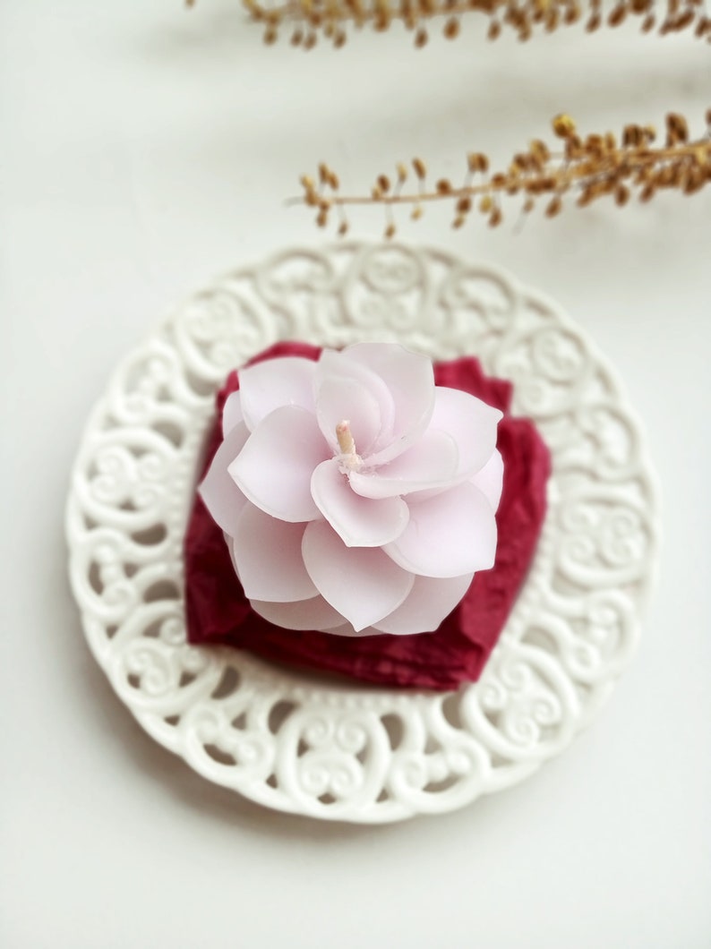 White begonia candle carving begonia candle flower candle