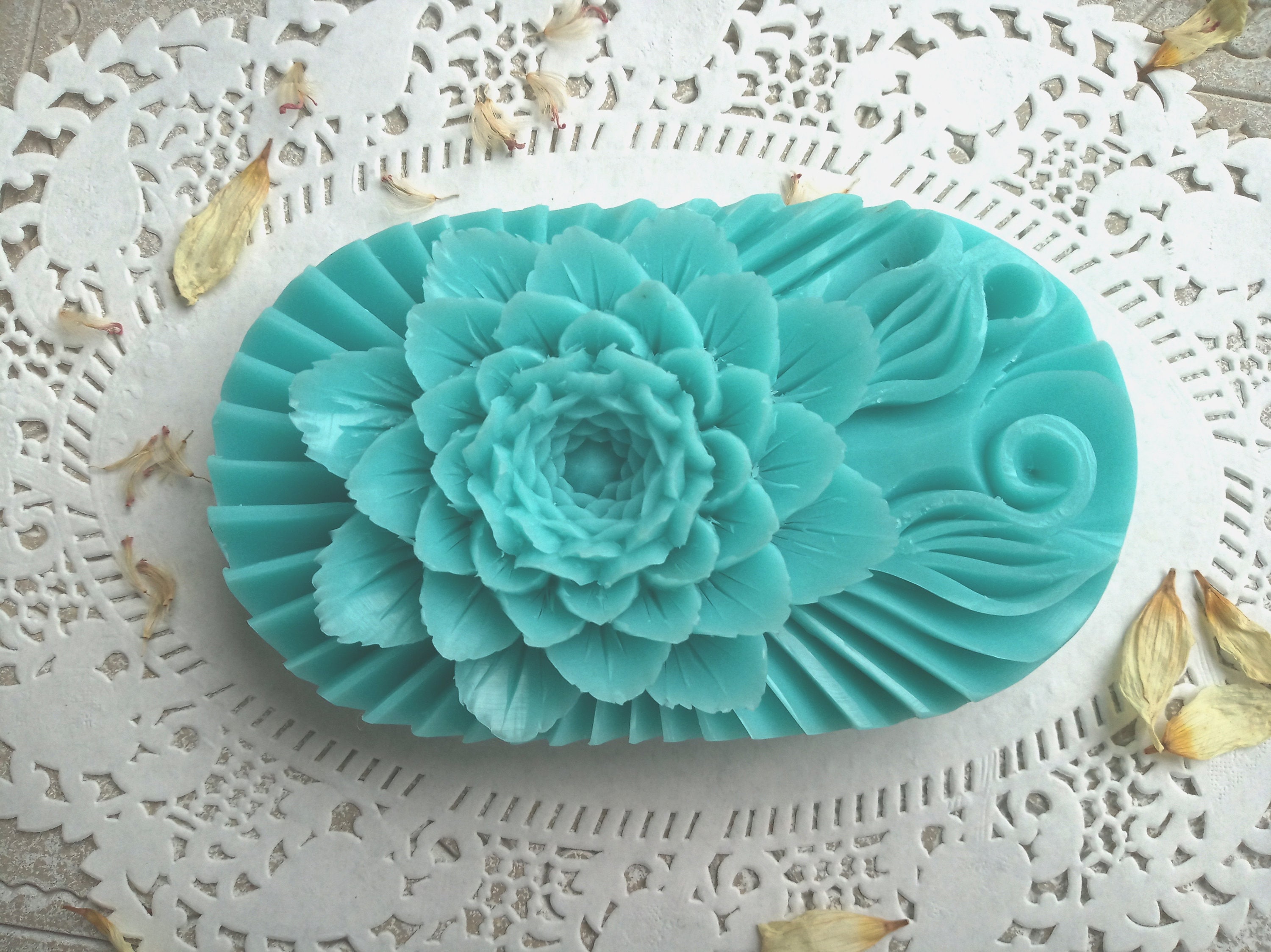 Soap Carving Lotus Flower Hand Carved Bar Soap Decorative Etsy