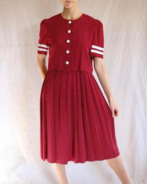 Micro-dot Pleated Dress - image 2