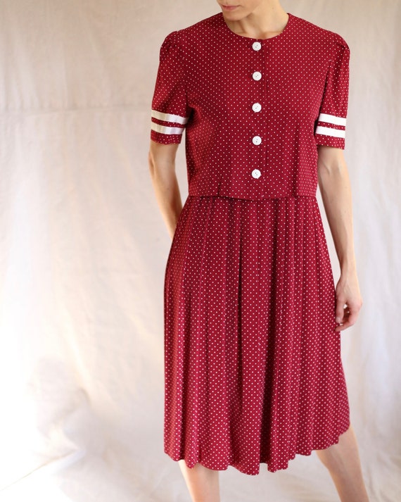 Micro-dot Pleated Dress - image 4