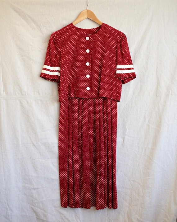 Micro-dot Pleated Dress - image 3