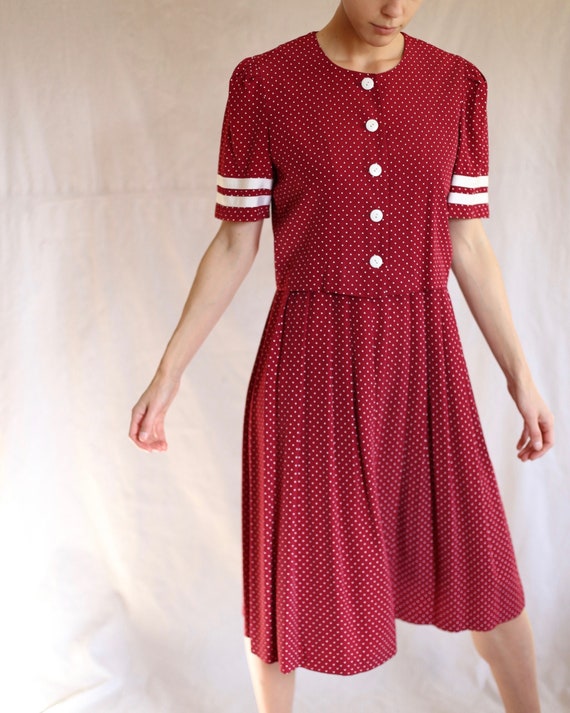 Micro-dot Pleated Dress - image 6