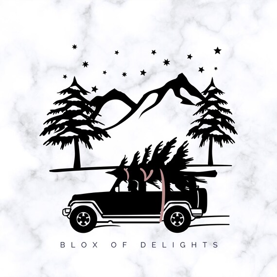 Download Jeep With Christmas Tree On Roof Winter Scene Circuit File Etsy