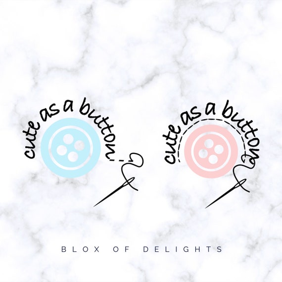 Download Vinyl Design Cute As A Button Svg Cutting File For Digital Etsy