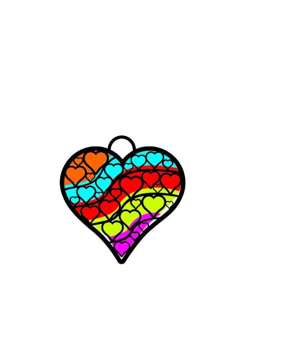 Rainbow heart svg cutting file for digital download | Etsy