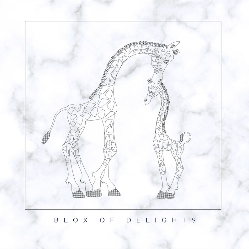 Download Foil quill mother and baby giraffe design sketchdraw SVG ...