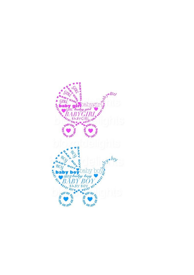 Download Clip Art Baby Boy And Baby Girl Word Art Svg For Instant Digital Download Art Collectibles