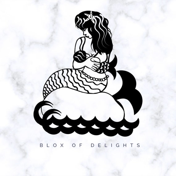Download Mermaid Breastfeeding Her Baby Svg Cutting File For Digital Etsy