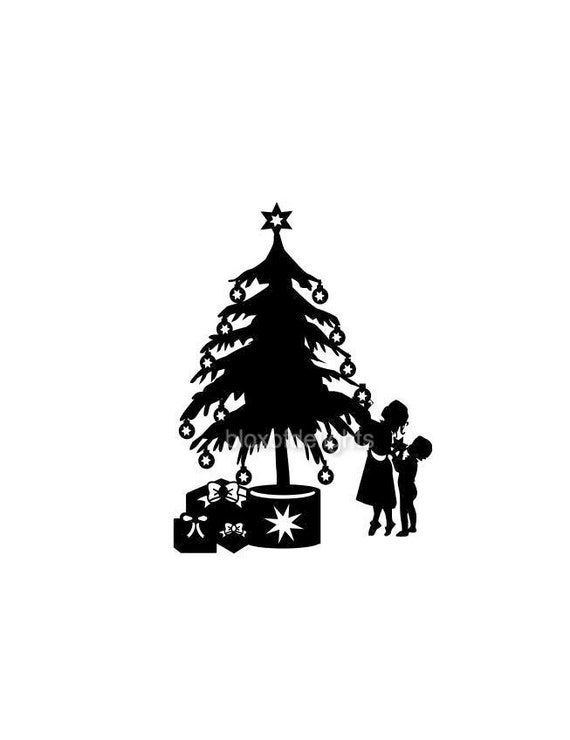 Download Children decorating a Christmas tree svg for digital ...