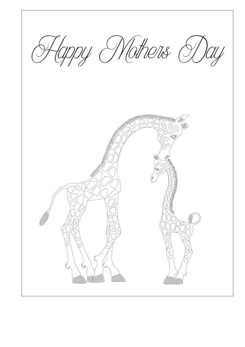 Download Foil quill mother and baby giraffe design sketchdraw SVG ...