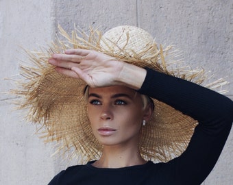 straw hat, natural straw hat, sun hat, woman hat, floppy hat, straw boater hat, wide-brimmed hat, trendy hat