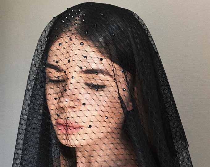 Gothic Bridal Veil Black Veil Funeral Veil Funeral Etsy