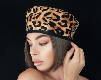 berretto leopardo, cappello leopardo, berretto cotone, accessori leopardo, berretto in ecopelle, berretto moderno, copricapo leopardato