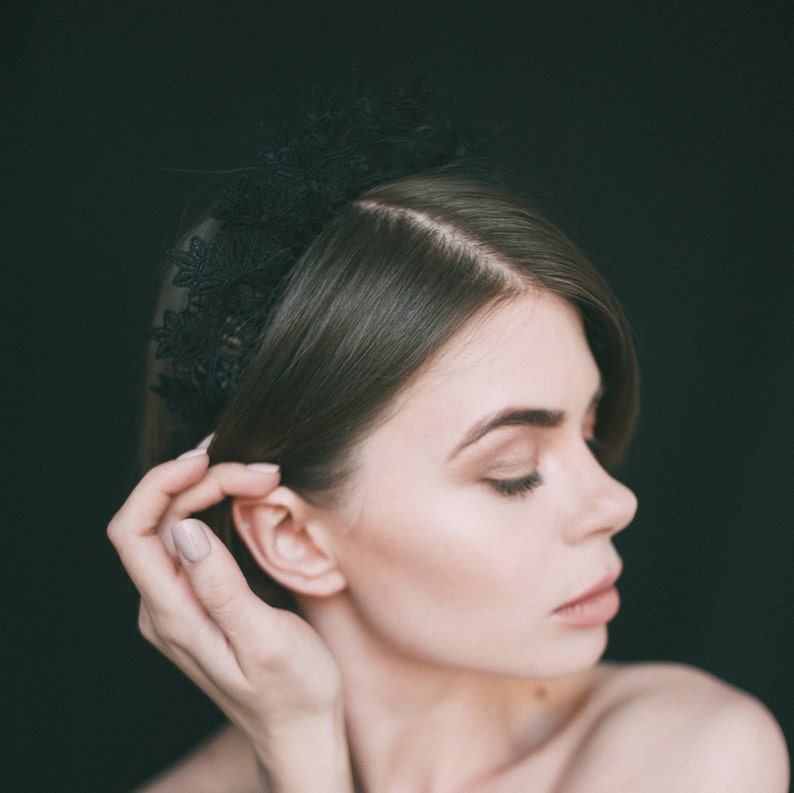 black lace headpiece