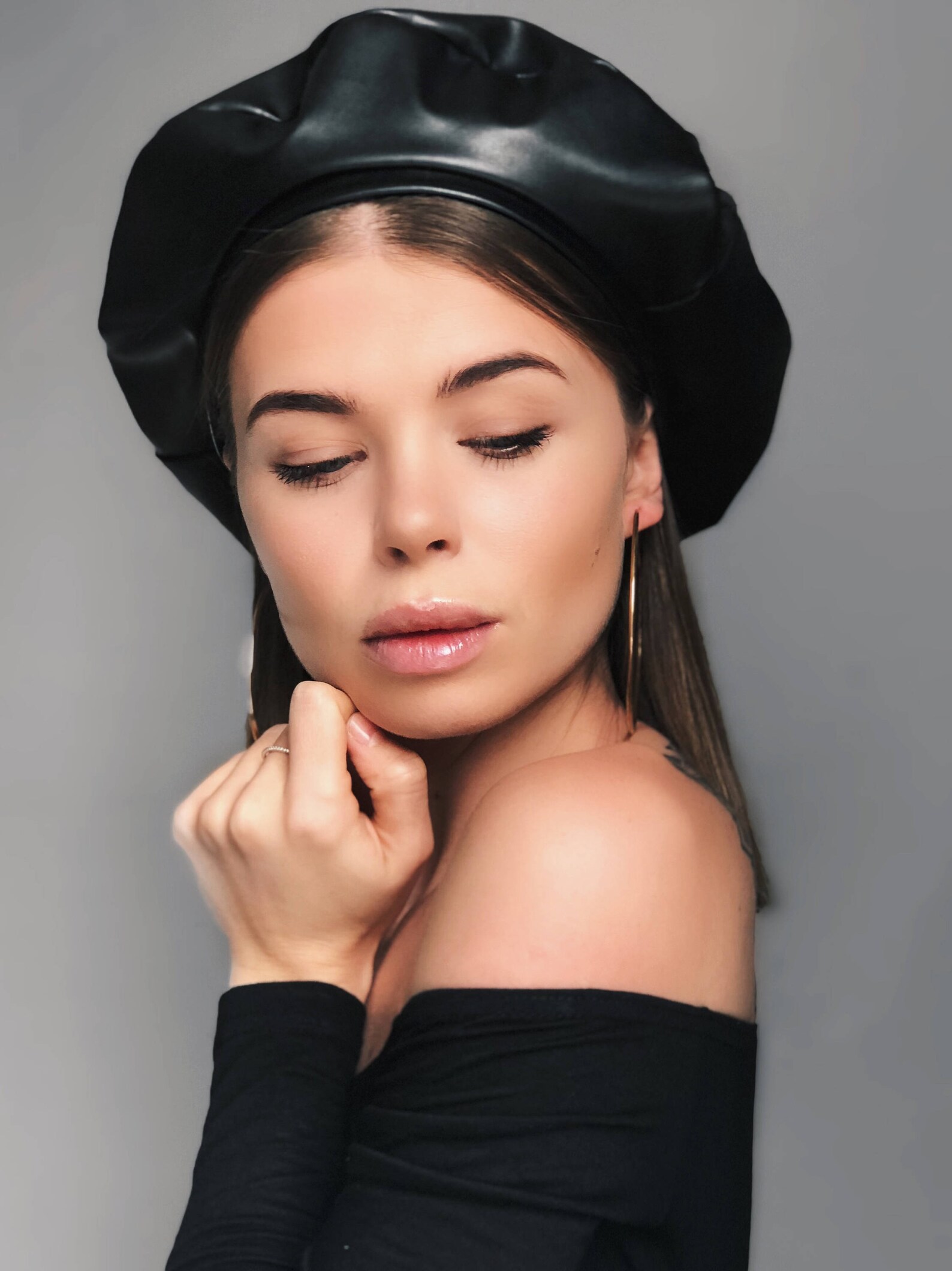 Leather Beret Black Leather Beret Beret Leather Hat Black | Etsy